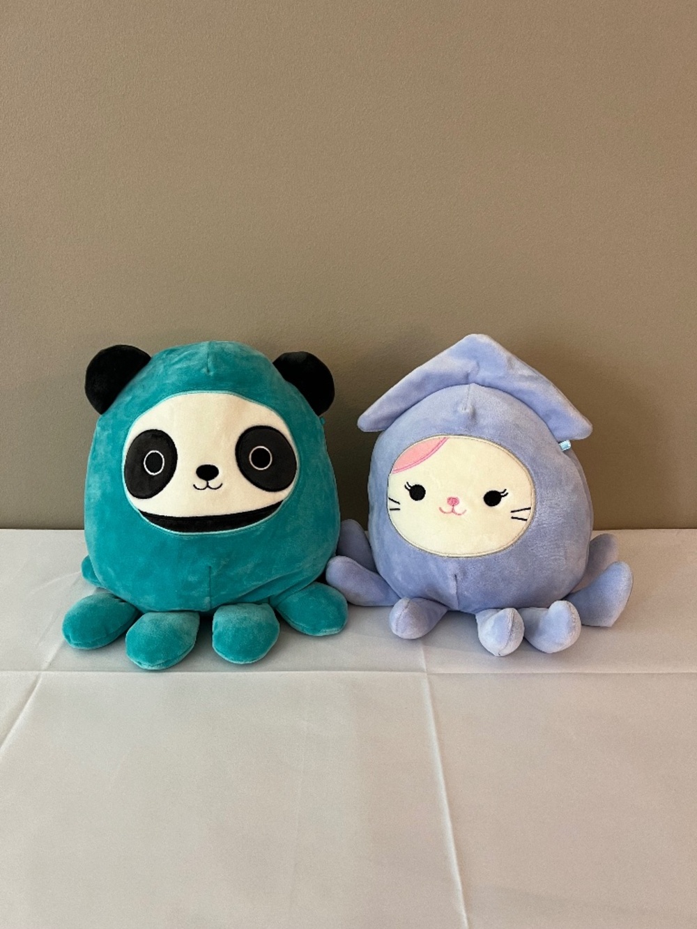 Katrina the Cat/Squid Stanley the Panda/Octopus Squishmallow Kellytoy Plush 8 in